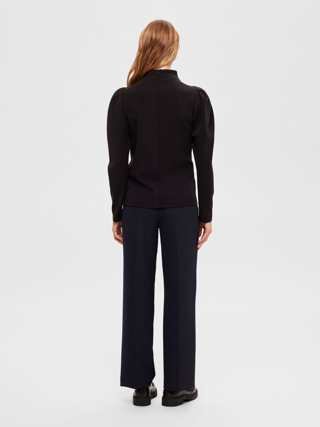 Witte SELECTED FEMME Coltrui SLFFENJA LS T-NECK TOP Witte SELECTED FEMME Coltrui SLFFENJA LS T-NECK TOP