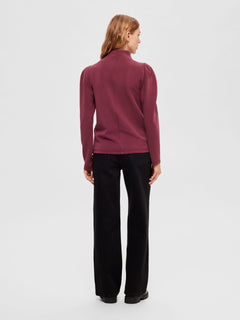 Fenja Ls T-Neck Top - Windsor Wine