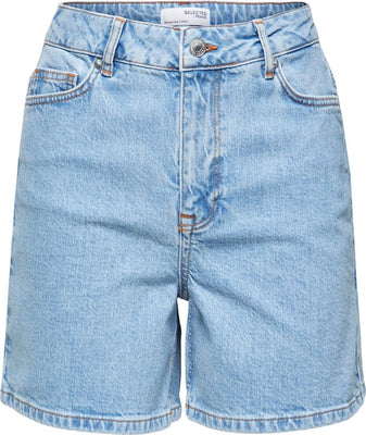 Krista HW Light Blue Denim Shorts - Light Blue Denim
