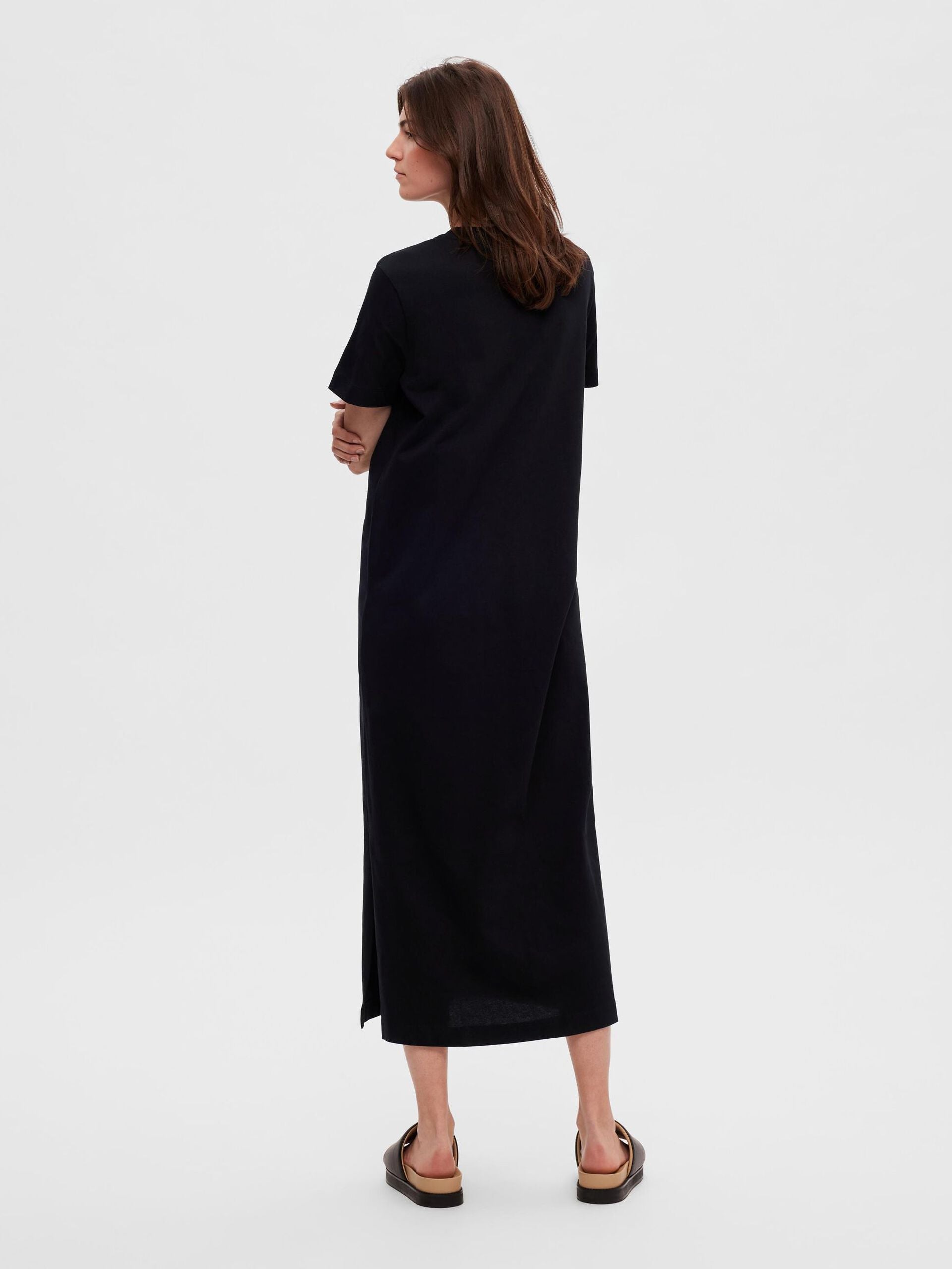 Essential Ss Ankle Tee Dress - Black