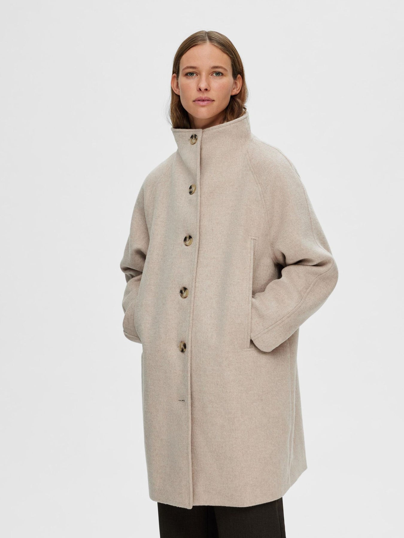 Selected Femme Waist Tie Wool Coat - Womens Coats & Jackets: O&C Butcher Selected Femme Waist Tie Wool Coat - Womens Coats & Jackets: O&C Butcher