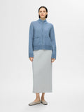 Sia Ras Ls Knit Zipper Cardigan - Endless Sky Melange