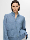 Sia Ras Ls Knit Zipper Cardigan - Endless Sky Melange