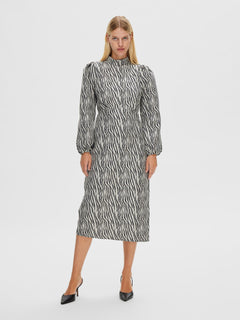 Macie Ls Midi Dress - Black