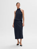 Lena HW Midi Skirt - Dark Sapphire