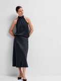 Lena HW Midi Skirt - Dark Sapphire