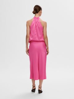 Lena HW Midi Skirt - Phlox Pink