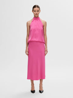 Lena HW Midi Skirt - Phlox Pink