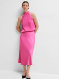 Lena HW Midi Skirt - Phlox Pink