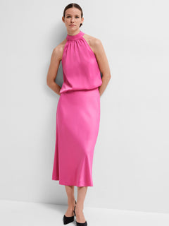 Lena HW Midi Skirt - Phlox Pink