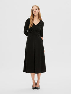 Rue LS Midi Glitter Dress - Black