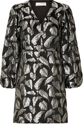 Paula LS Short Dress - Silver Leaf