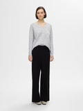 Lulu New Ls Knit V-Neck - Light Grey Melange