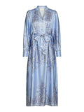 Nova Paisley Border Dress - Light Blue