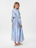 Nova Paisley Border Dress - Light Blue