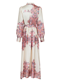Nova Paisley Border Dress - Light Pink