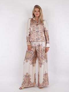 Massima Paisley Border Blouse - Creme