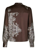 Massima Paisley Border Blouse - Dark Brown