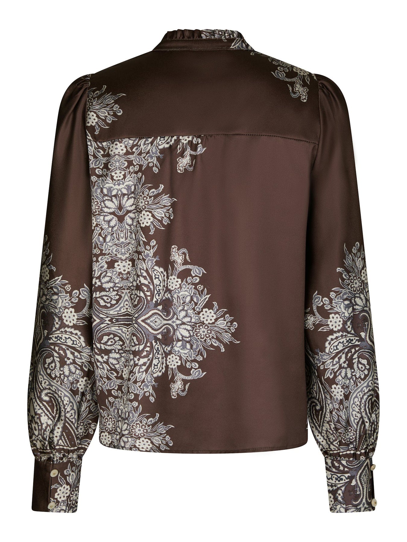 Massima Paisley Border Blouse - Dark Brown