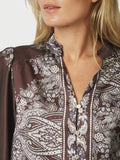 Massima Paisley Border Blouse - Dark Brown