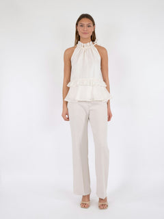 Margy Bedazzled Top - Creme