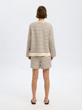 Elise Ls O-Neck Wide Striped Sweat - Black Birch
