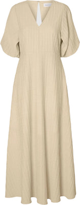 Maddie Ss Midi Dress B - Birch