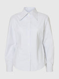 Nicolina Slim Ls Shirt B - Bright White Blue