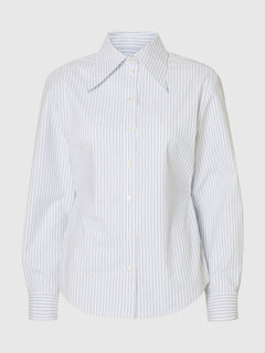 Nicolina Slim Ls Shirt B - Bright White Blue