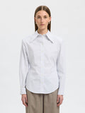 Nicolina Slim Ls Shirt B - Bright White Blue