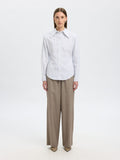 Nicolina Slim Ls Shirt B - Bright White Blue