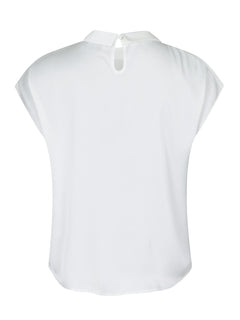 Fleur Drapy Satin Blouse - Off White