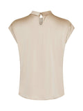 Fleur Drapy Satin Blouse - Dark Sand
