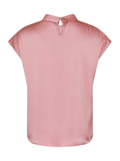Fleur Drapy Satin Blouse - Light Pink