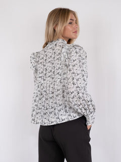 Alicia Stitch Flower Blouse - Off White