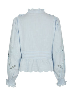 Petrine Embroidery Blouse - Light Blue