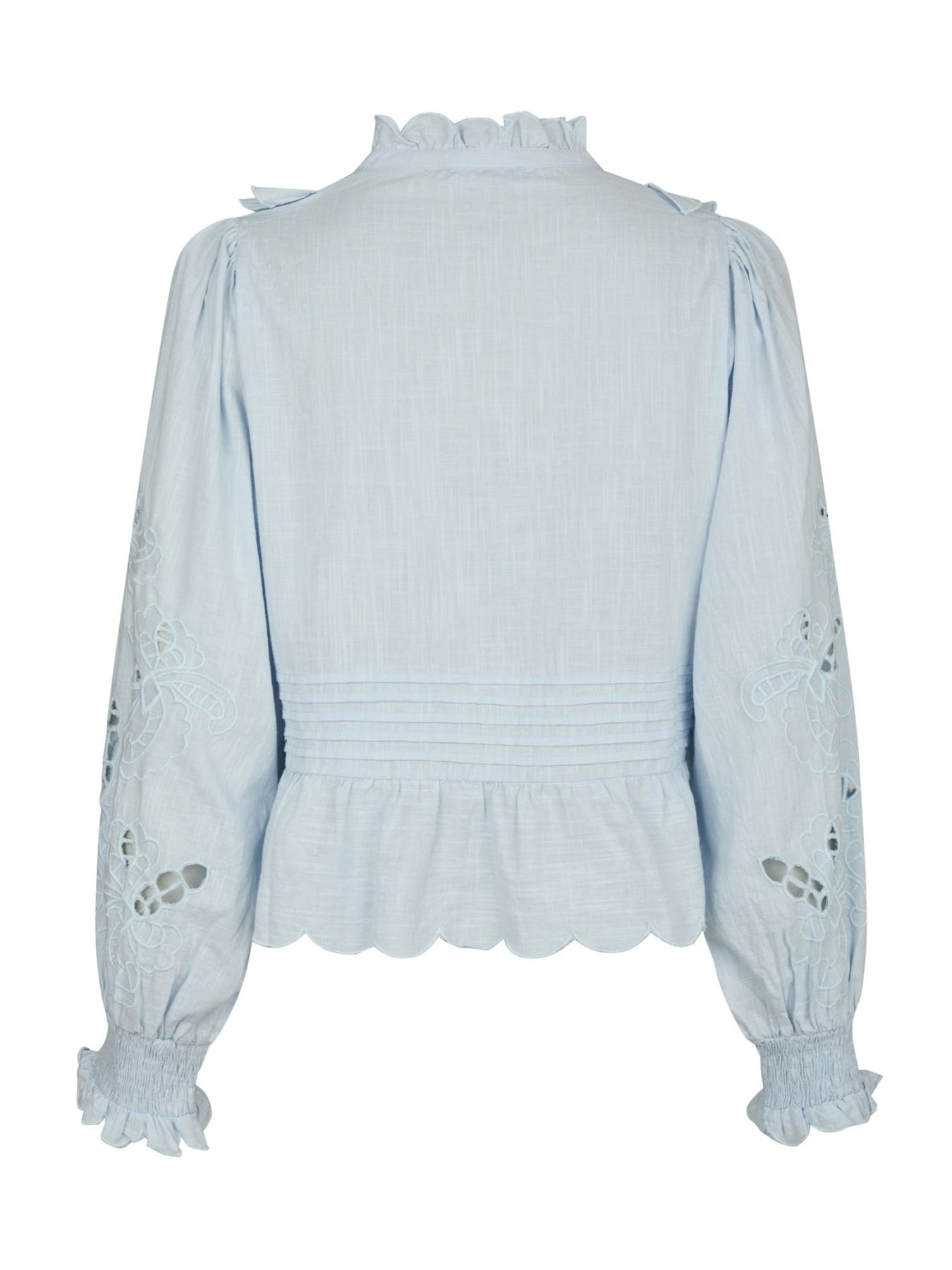 Petrine Embroidery Blouse - Light Blue