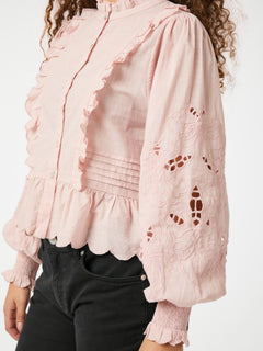 Petrine Embroidery Blouse - Rose