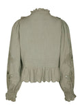 Petrine Embroidery Blouse - Smoke Green