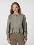Petrine Embroidery Blouse - Smoke Green