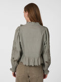 Petrine Embroidery Blouse - Smoke Green
