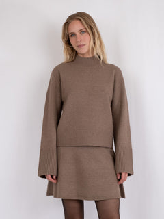Kiara Knit Blouse - Dusty Brown