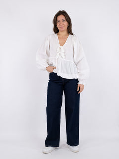 Bessie C Poplin Blouse - White