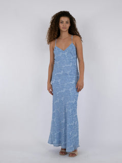 Clia Fringe Dress - Sky Blue