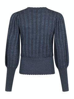 Dary Glitter Knit Blouse - Steel Grey