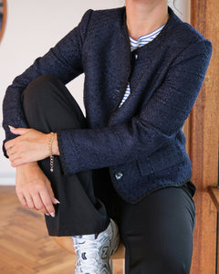 Helina Heavy Boucle Jacket - Navy