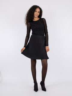 Fiya Heavy Sateen Skirt - Black