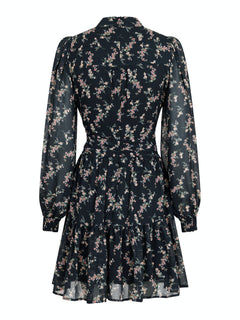 Alberti Flower Dress - Black
