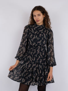 Alberti Flower Dress - Black