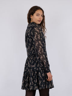 Alberti Flower Dress - Black